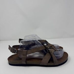 Cliffs by White Mountain Womens Brown Leather Strappy Comfort Sandals Size 11